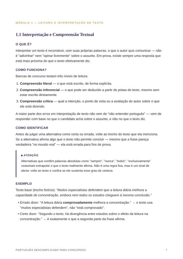 Preview de página teórica do ebook
